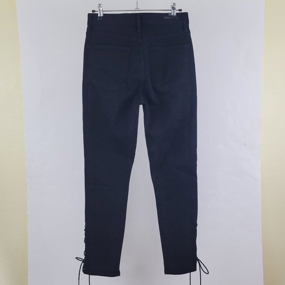 COH Olivia High Rise Button Fly Skinny Ankle Lace Jean in Black - Picture 5 of 13